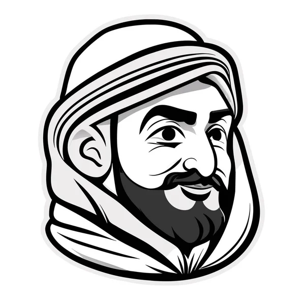Ikon Syekh Arab Ikon Linier Siluet Sheikh Adorable Sheikh Whimsical - Stok Vektor