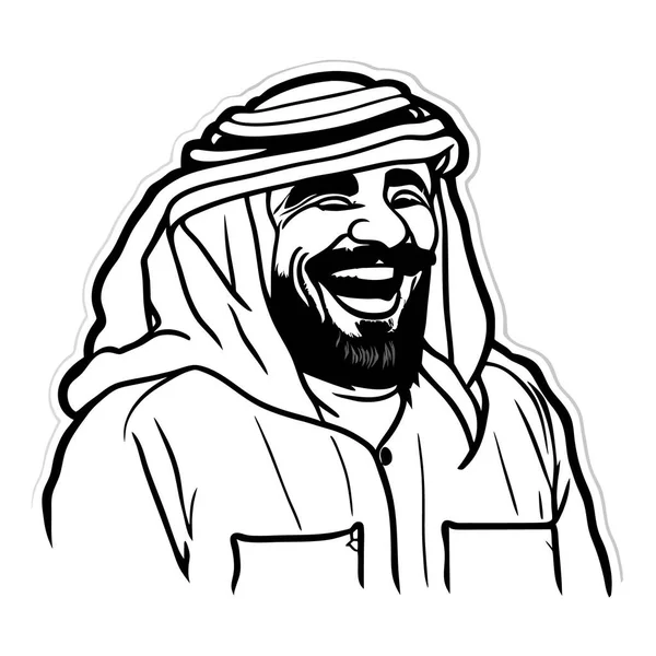 Icono Sheikh Árabe Sheikh Silueta Icono Lineal Adorable Sheikh Delicia — Vector de stock