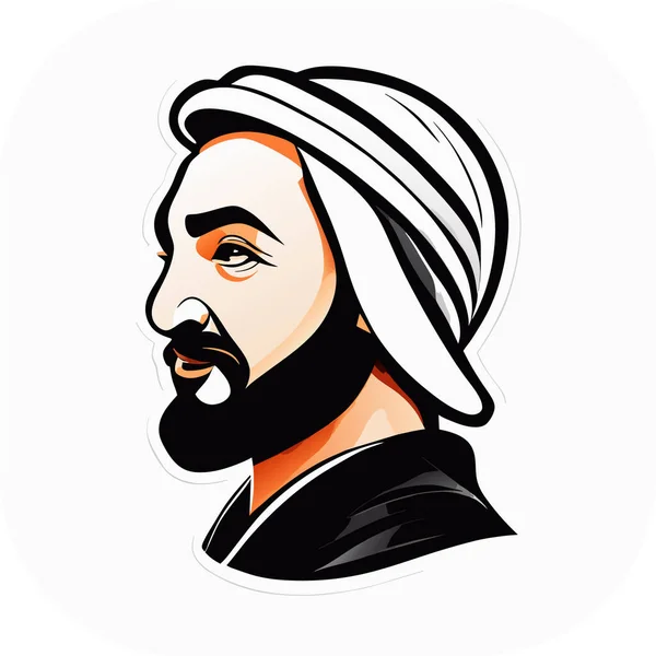 Ikon Syekh Arab Ikon Linier Siluet Sheikh Adorable Sheikh Whimsical - Stok Vektor