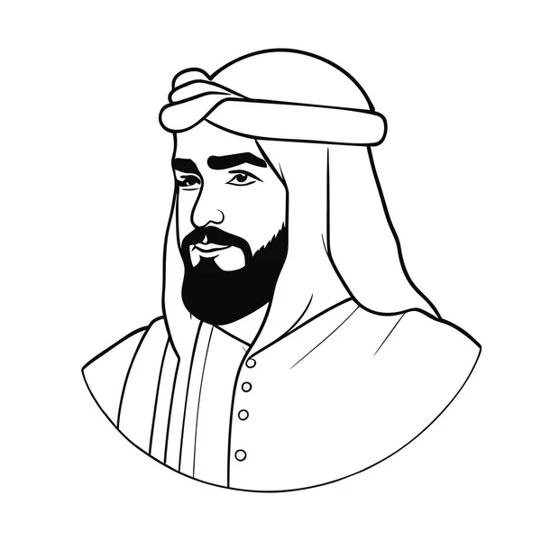 Icono Sheikh Árabe Sheikh Silueta Icono Lineal Adorable Sheikh Delicia — Vector de stock