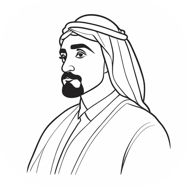 Икона Арабский Шейх Шейх Силуэт Линейная Икона Прелестный Шейх Причудливый — стоковый вектор