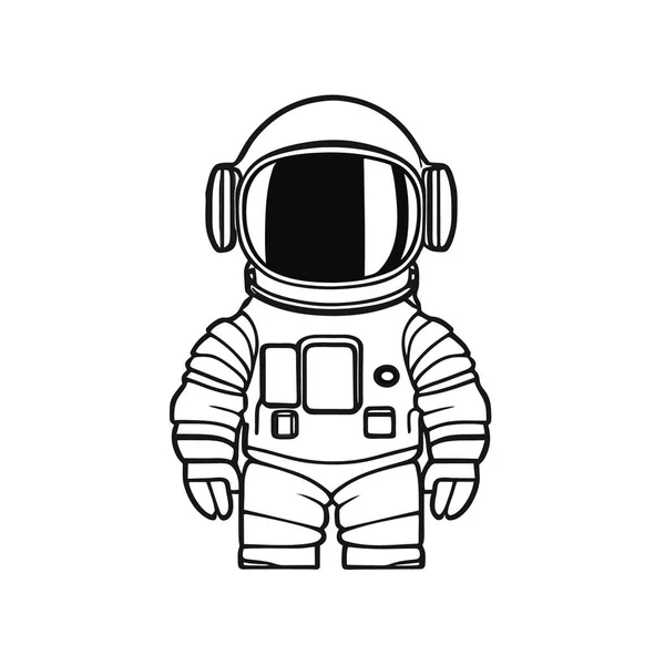 Ícone Astronauta Logotipo Ilustração Isolada Com Estilo Preto Branco Para —  Vetores de Stock