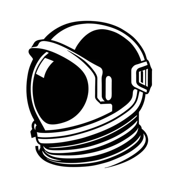 Astronautensymbol Und Logo Isolierte Illustration Mit Schwarz Weiß Stil Als — Stockvektor