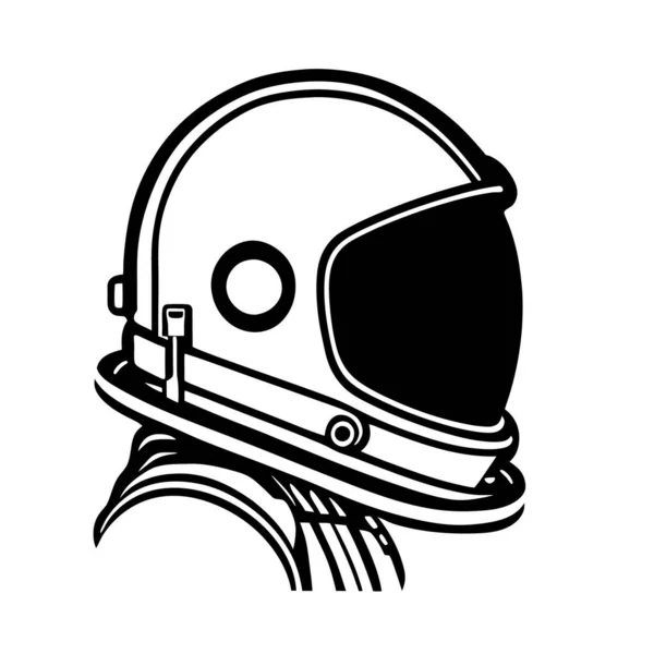Icono Astronauta Ilustración Aislada Del Logotipo Con Estilo Blanco Negro — Vector de stock