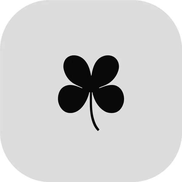 Простий Мінімальний Чорний Чотирилистовий Конюшина Чорний Вектор Чотирилисток Логотип Іконка — стоковий вектор