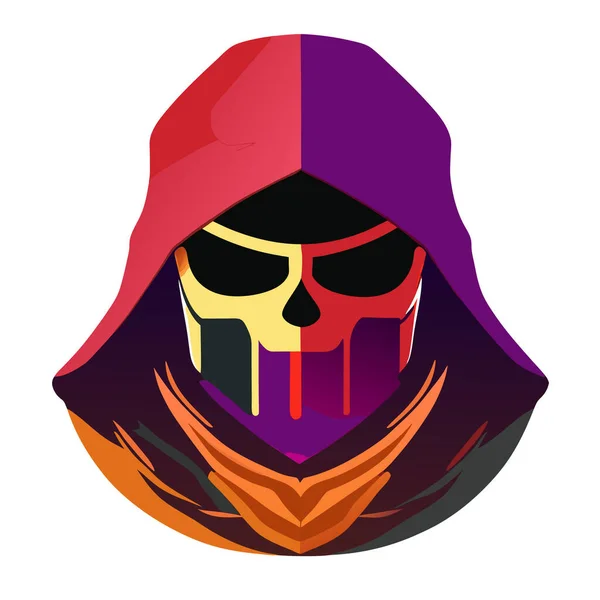 Στρατιώτης Grim Reaper Headshot Διάνυσμα Grim Reaper Κεφάλι Διάνυσμα Εικονογράφηση — Διανυσματικό Αρχείο