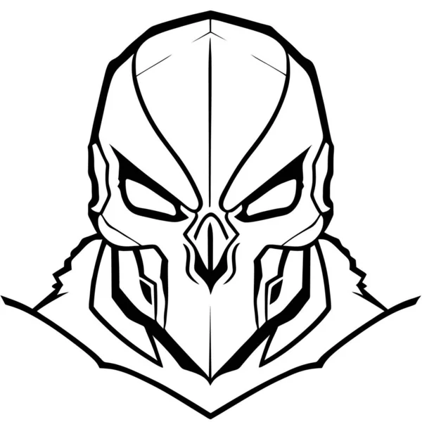 Soldado Grim Reaper Headshot Vector Grim Reaper Cabeza Vector Ilustración — Vector de stock