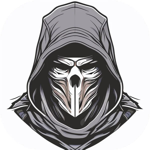 Στρατιώτης Grim Reaper Headshot Διάνυσμα Grim Reaper Κεφάλι Διάνυσμα Εικονογράφηση — Διανυσματικό Αρχείο