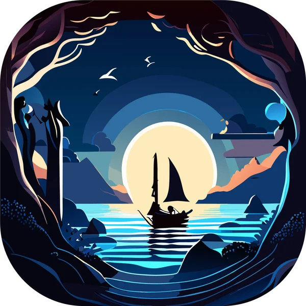 Embracing Shadows Transformative Night Sea Journey Reclaim Our Lost Selves — Stock Vector