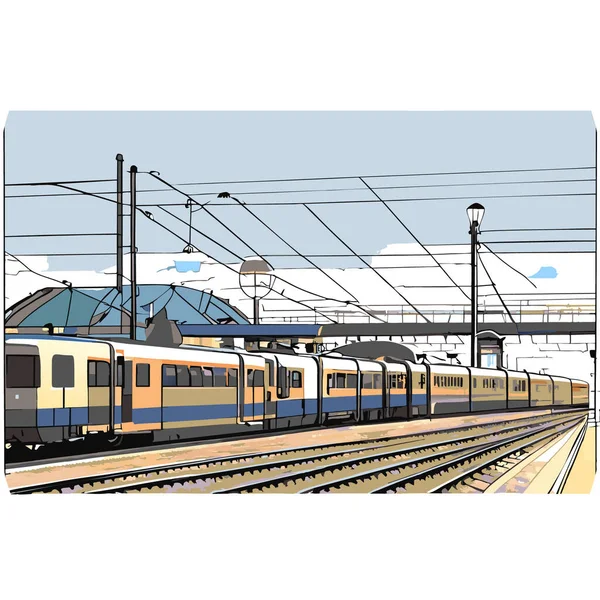 Train Station Alessandro Gottardo Vector Art Station Platform Vector Illustration — Stock Vector