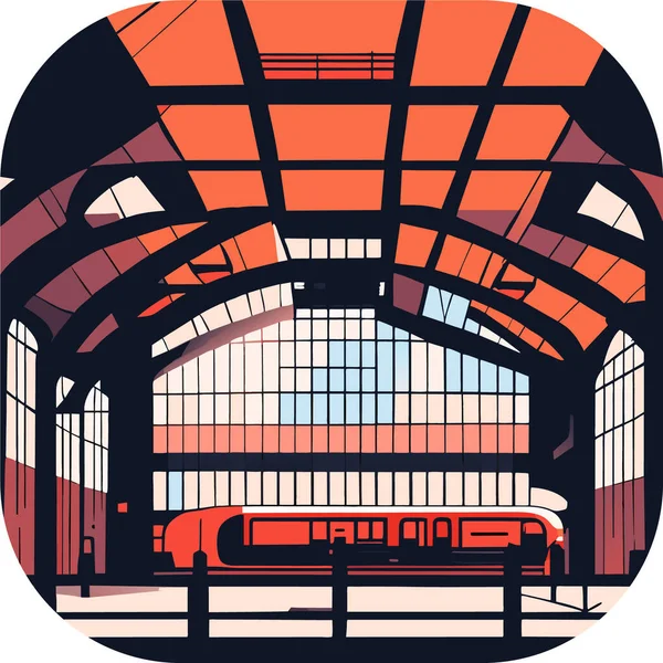 Gare Alessandro Gottardo Art Vectoriel Sur Quai Gare Illustration Vectorielle — Image vectorielle