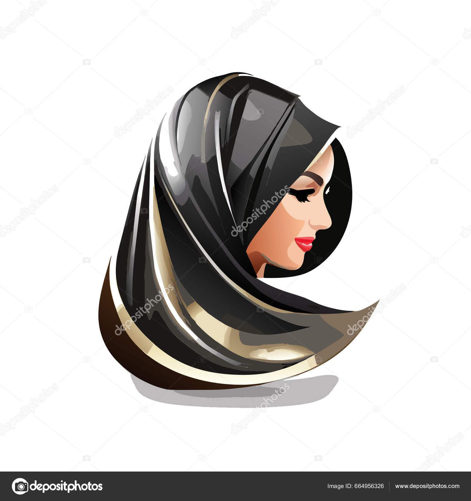 Woman Hijab Logo Unique Concept Business Card Design Premium