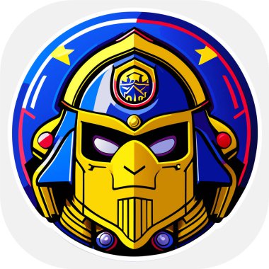 Savaş Çekici, Vektör, Beyaz Arkaplan, Kılıçlı ve kasklı Savaşçı Kafası. Vektör illüstrasyonu, şövalye miğferi bir kalkan şeklinde.