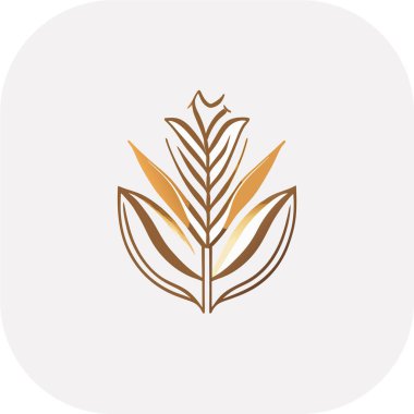 Buğday ve mısır ikonu, beyaz arkaplan, tarım sembolü, buğday ikonu vektör logo tasarımı, Tarım Logo Şablonu tasarımı.