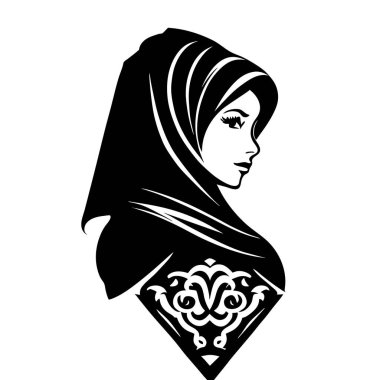 Benzersiz bir konsept ve kartvizit tasarımı olan kadın başörtüsü Premium Vector, Müslüman moda başörtüsü logosu tasarımı, Müslüman kadınlar için güzel başörtüsü