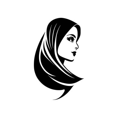 Benzersiz bir konsept ve kartvizit tasarımı olan kadın başörtüsü Premium Vector, Müslüman moda başörtüsü logosu tasarımı, Müslüman kadınlar için güzel başörtüsü