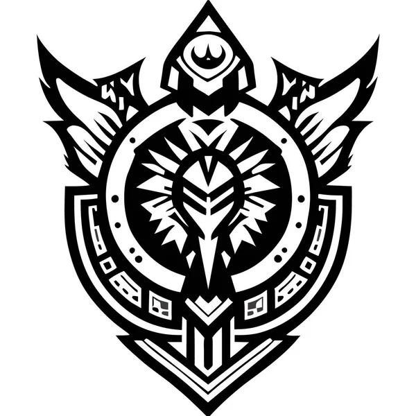 Warhammer Vecteur Fond Blanc Tête Guerrier Avec Épée Casque Illustration — Image vectorielle
