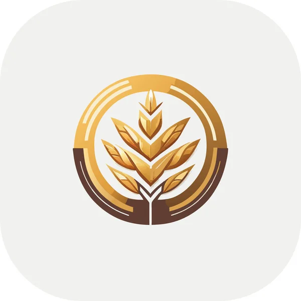 Buğday Mısır Ikonu Beyaz Arkaplan Tarım Sembolü Buğday Ikonu Vektör — Stok Vektör