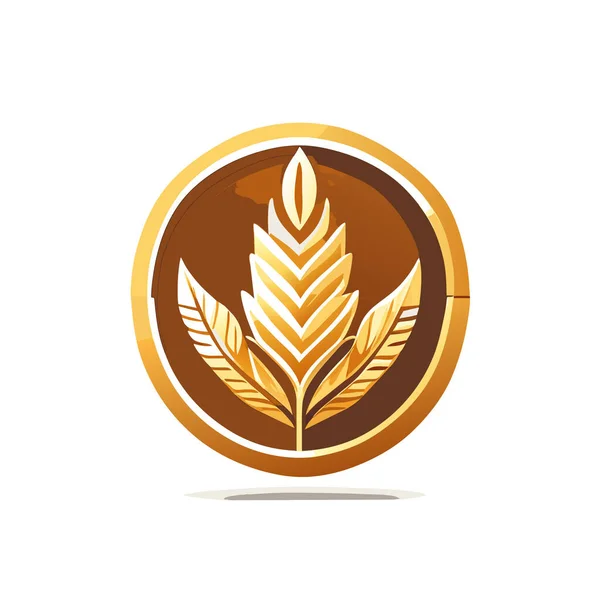 小麦とトウモロコシのアイコン 白の背景 農業のシンボル 小麦のアイコンのベクトルのロゴのデザイン 農業のロゴのテンプレートのアイコンのデザイン — ストックベクタ