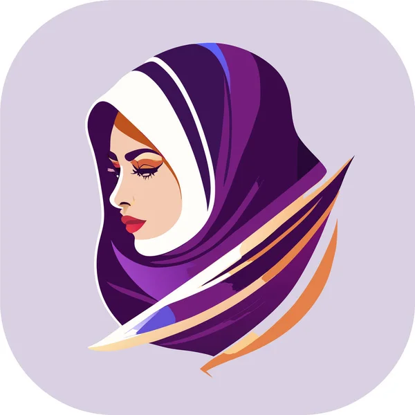 Logo Jilbab Perempuan Dengan Konsep Unik Dan Desain Kartu Nama - Stok Vektor