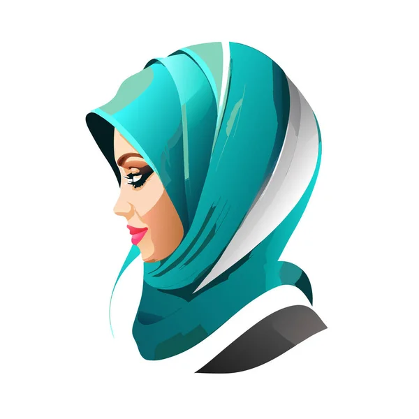 Vrouw Hijab Logo Met Uniek Concept Visitekaartje Ontwerp Premium Vector — Stockvector