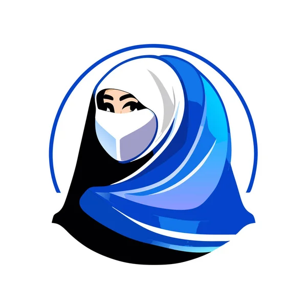 Γυναικείο Λογότυπο Hijab Μοναδικό Concept Και Σχεδιασμό Επαγγελματικών Καρτών Premium — Διανυσματικό Αρχείο