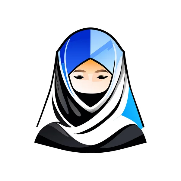 Логотип Женского Хиджаба Уникальной Концепцией Дизайном Визитных Карточек Premium Vector — стоковый вектор