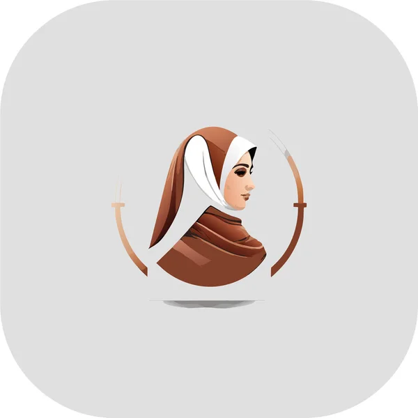 Frau Hijab Logo Mit Einzigartigem Konzept Und Visitenkartendesign Premium Vector — Stockvektor