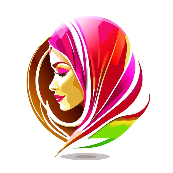 Logotipo Hijab Mujer Con Concepto Único Diseño Tarjeta Visita Vector — Vector de stock