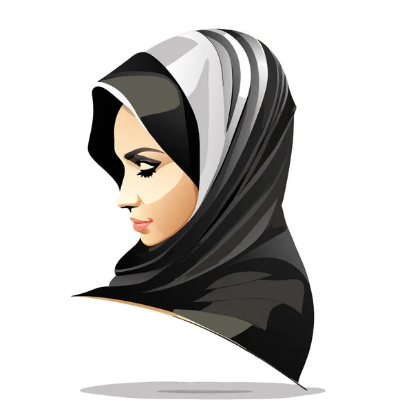 Kvinna Hijab Logotyp Med Unikt Koncept Och Visitkort Design Premium — Stock vektor