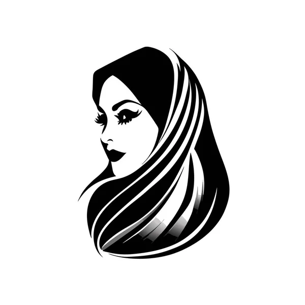 Logo Hijab Femme Avec Concept Unique Design Carte Visite Premium — Image vectorielle