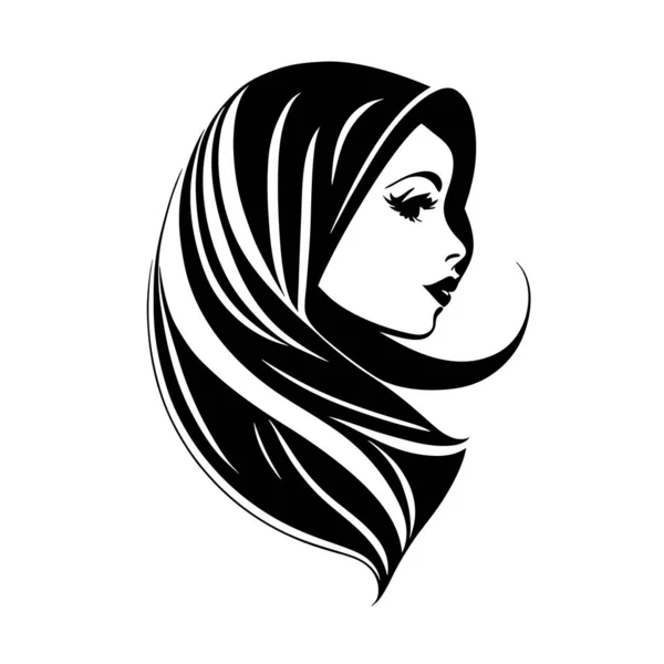 stock vector Woman hijab logo with unique concept and business card design Premium Vector, Muslim fashion hijab logo design, beautiful headscarf for Muslim women