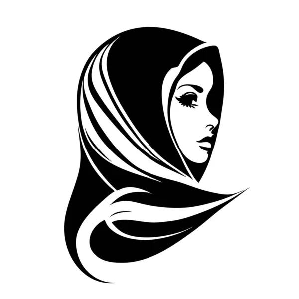 Logotipo Mulher Hijab Com Conceito Único Design Cartão Visita Vetor — Vetor de Stock