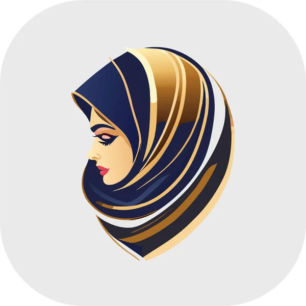 Žena Hidžáb Logo Jedinečným Konceptem Vizitkou Design Premium Vector Muslim — Stockový vektor