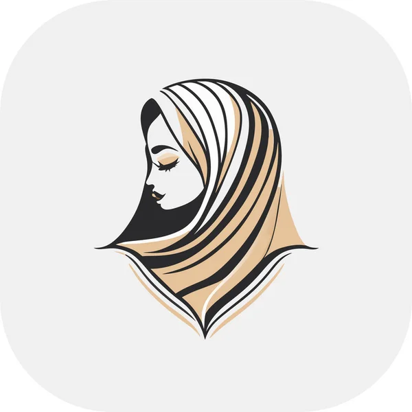 Logotipo Mulher Hijab Com Conceito Único Design Cartão Visita Vetor — Vetor de Stock