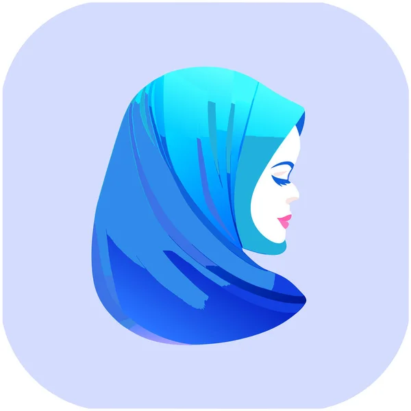 Logo Jilbab Perempuan Dengan Konsep Unik Dan Desain Kartu Nama - Stok Vektor