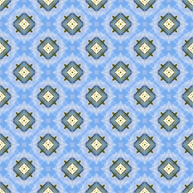 Mavi renkte yeşil eşkenar dörtgen şekilli pürüzsüz desen arkaplanı 