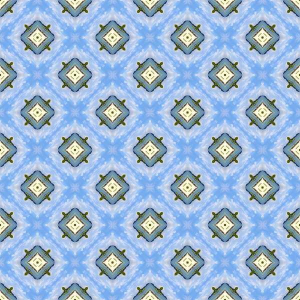 Seamless Pattern Background Green Rhombus Shape Blue Colour — Stock Photo, Image