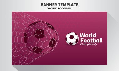 Banner on the purple theme of world football championship clipart