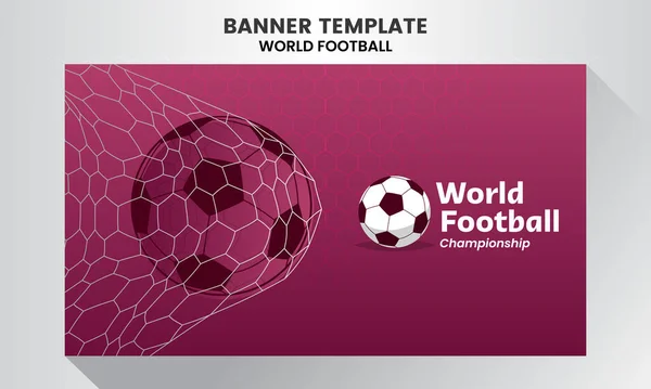 Banner Zum Lila Thema Der Fußballweltmeisterschaft — Stockvektor