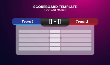 Minimalist futbol skorbordu ve küresel istatistikler grafik futbol şablonu yayınlıyorlar