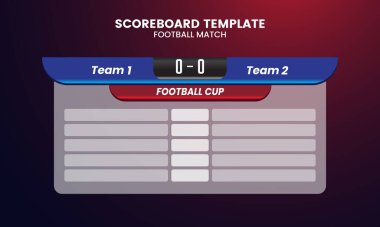 Modern Futbol skorbordu ve küresel istatistikler grafik futbol şablonu yayınlıyorlar