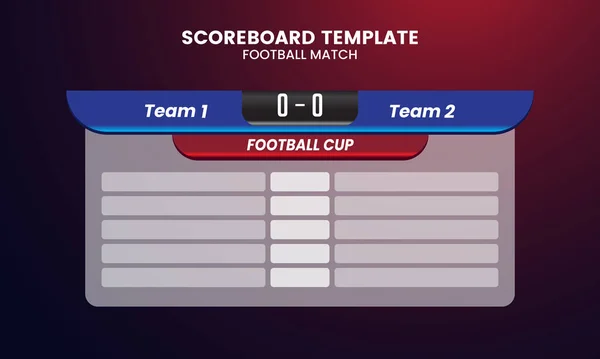 Modern Futbol skorbordu ve küresel istatistikler grafik futbol şablonu yayınlıyorlar