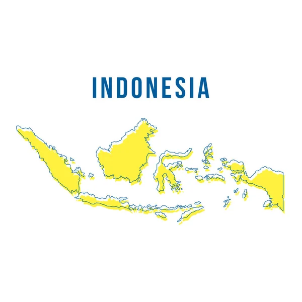 Overzicht Kaart Van Indonesië Vector Design Template — Stockvector