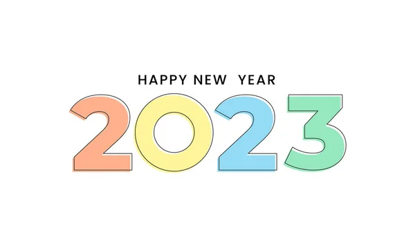 Happy New Year 2023 Festive Celebration Trendy Modern Banner Media — Stock Vector