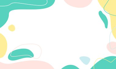 Soyut Arka plan Basit El Çizimi Minimalist Biçimli Serbest Şekil ve Pastel Renkli. Sunum için Vektör Arkaplan ResmiComment