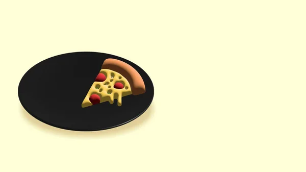 Визуализация Вегетарианского Ломтика Пиццы Тарелке Идеально Подходит Доставки Пиццы Проекта — стоковое фото