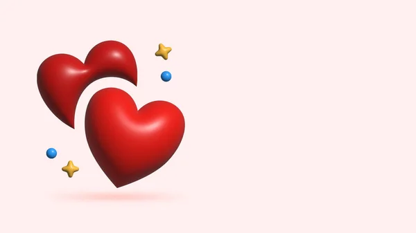 Červené Srdce Realistické Design Ikona Srdce Symbol Láska Jiskrou Vektorová — Stock fotografie