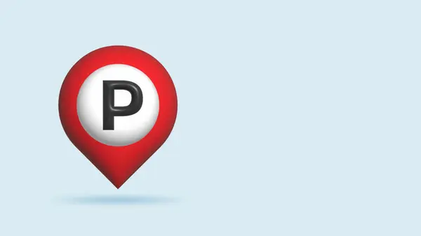 Realistická Ilustrace Značka Lokality Ukazatel Cíle Písmenem Parkovací Značka — Stock fotografie