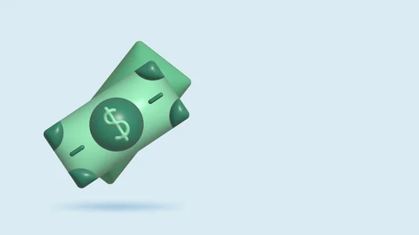 Rachunek Dolarowy Zielony Daje Amerykańskie Pieniądze Banknot Dolarowy Kreskówkowym Stylu — Zdjęcie stockowe